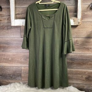 Naïf Ladies Bohemian Style Dress with Bell Sleeves, Size Large